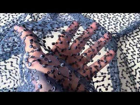 Dentelle brodée de sequins bleu marine - EB3029