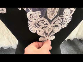 Appliqué de perles ivoire - T816