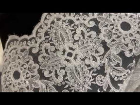 Dentelle Brodée Paillettes Ivoire - Fifi