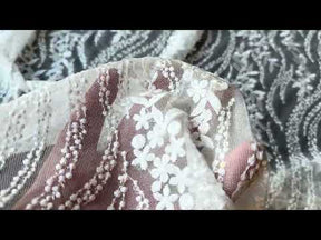 Dentelle à paillettes ivoire - EB3051