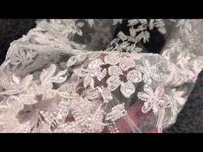 Dentelle Broderie Perlée Ivoire - Zeda