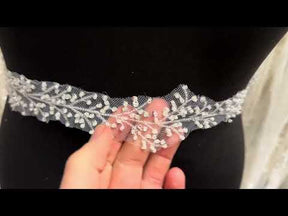 Ivory Beaded and Sequin Lace Trim - EH2031