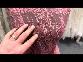Dentelle à paillettes roses - EB3051