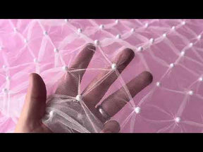 Tulle orné de perles ivoire - Layten