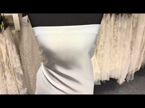 Satin duchesse léger en polyester bleu glacier - P44