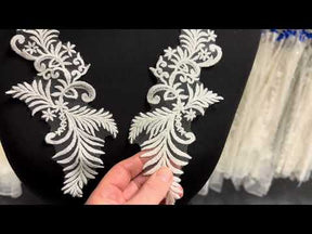 Appliques en dentelle brodée ivoire - Arron