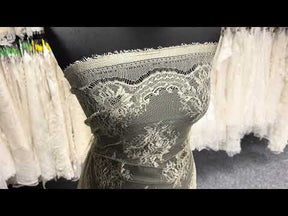 Soie 100% Dentelle Italienne Taupe - P272