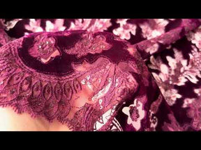 Dentelle en velours 3D couleur vin - EB3023