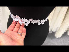 Garniture en dentelle guipure blanche - T319