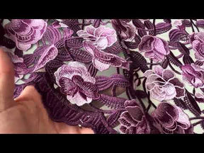 Dentelle brodée violette - EB5024