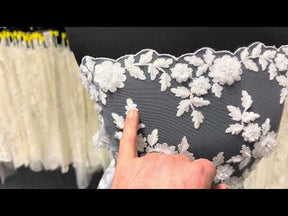 White 3D Embroidered Lace - P409