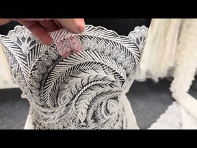 Dentelle à paillettes ivoire - EB3048