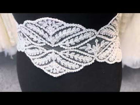 Bordure en dentelle ivoire cordée - Vine
