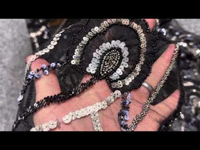 Dentelle perlée noire - Betty
