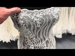 Dentelle à paillettes ivoire - EB3051