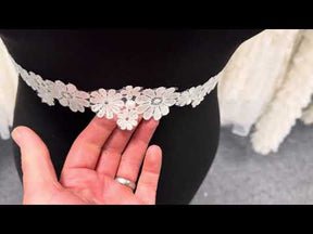 Galon de dentelle brodée ivoire - T934