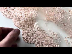 Dentelle brodée saumon clair - Kirsty