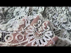 Dentelle Raschel perlée à la main ivoire - James