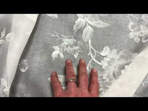 Organza satin imprimé ivoire - Ari