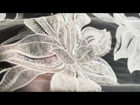 Dentelle brodée de sequins ivoire - EB3058