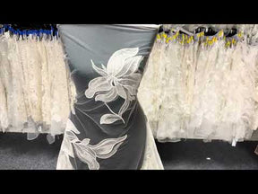 Dentelle brodée de sequins ivoire - EB3058