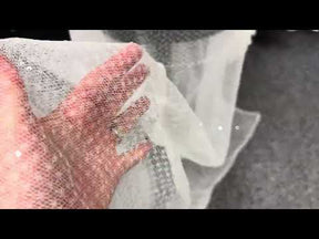Dentelle Raschel à paillettes ivoire - EB3046