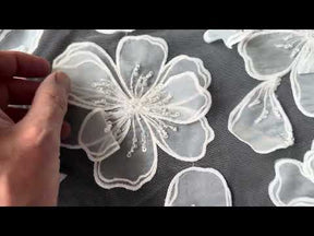 Dentelle 3D ivoire - Mickey