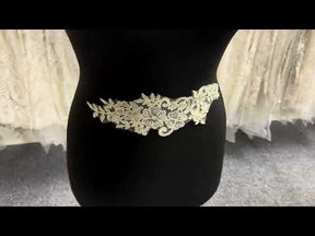 Applique en dentelle cordée champagne - Fiançailles