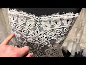 Dentelle Raschel perlée à la main ivoire - James