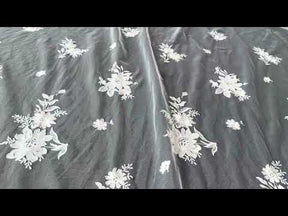 Dentelle brodée de sequins ivoire - EB3041