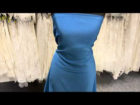 Satin de polyester bleu pétrole léger - Juxtaposition