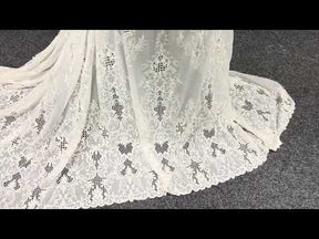 Georgette brodée ivoire - EB6003