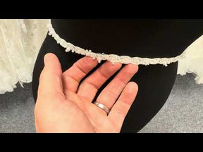 Bordure Ivoire Perles et Paillettes - T957