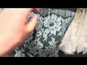 Dentelle Chantilly Bleu Canard - P305 (90cm)