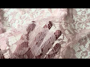 Dentelle Chantilly Laine Soie Rose Antique - P269