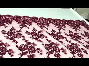 Dentelle Cordonnée Lie de Vin - LA7007