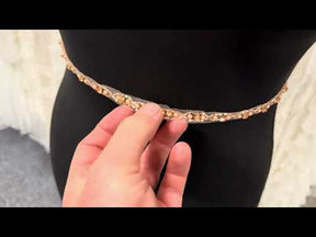 Bordure perlée en cristal or rose - T874