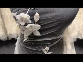 Dentelle florale 3D ivoire - Portobella