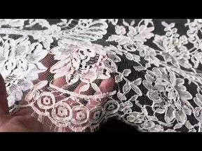 Ivory Corded Chantilly Lace - Zaya