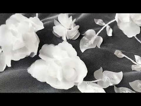 Dentelle florale 3D ivoire - Helzel