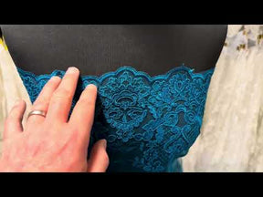 Dentelle Cordonnée Bleu Canard - LA7009