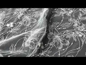 Dentelle brodée de paillettes ivoire - Atley