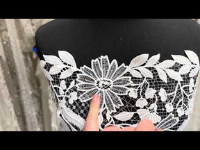 Dentelle de mariée à paillettes ivoire - EB3049