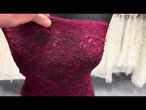 Dentelle extensible cordée lie de vin - P619