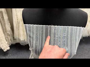 Dentelle brodée de sequins ivoire - EB3037