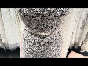 Dentelle brodée rose coquillage - EB5010