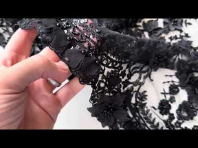 Dentelle perlée noire - Audumi