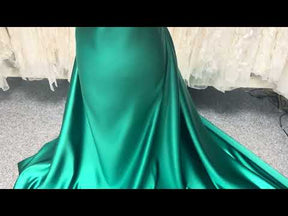 Satin Duchesse Polyester Vert - Contessa