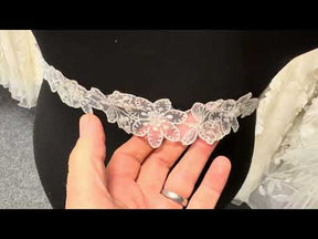 Bordure de perles et sequins ivoire - T12