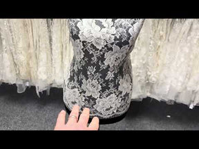 Dentelle de Chantilly ivoire - P180